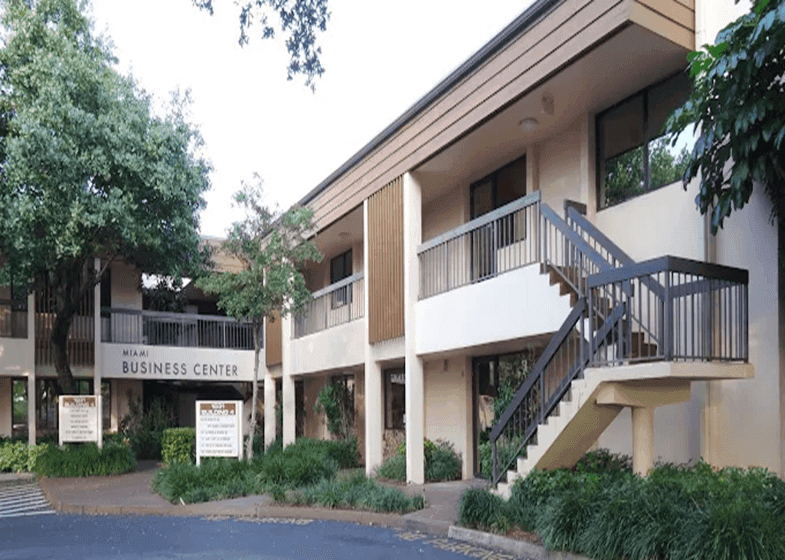 Exterior of building that houses Opus Virtual Offices located in Miami, Florida