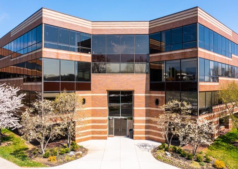 Exterior of building that houses Opus Virtual Offices located in Malvern, Pennsylvania