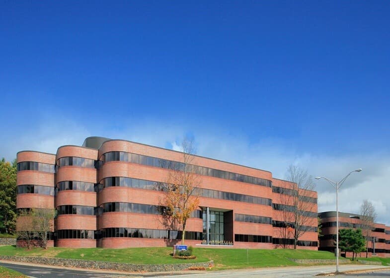 Exterior of building that houses Opus Virtual Offices located in Burlington, located in Burlington, Massachusetts