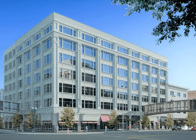 Exterior of building that houses Opus Virtual Offices located in Spokane, Washington