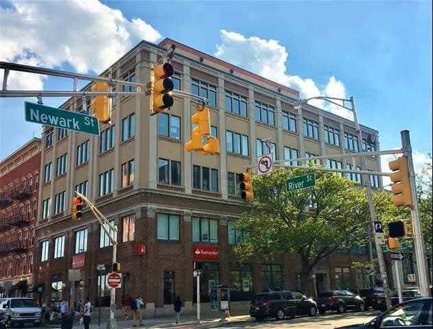 Exterior of building that houses Opus Virtual Offices located in Hoboken, New Jersey