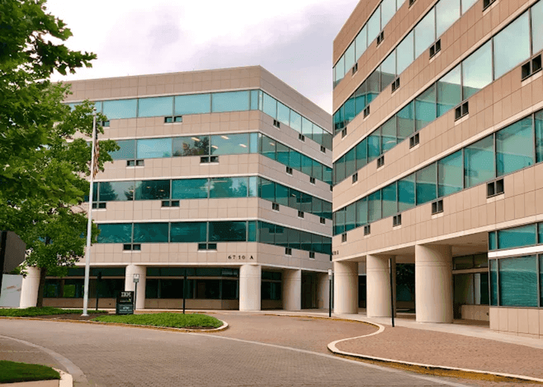 Exterior of building that houses Opus Virtual Offices located in Bethesda, Maryland