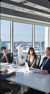 Team in a meeting room