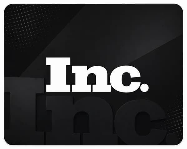 Inc magazine logo on dark background with layered wordmark shadow