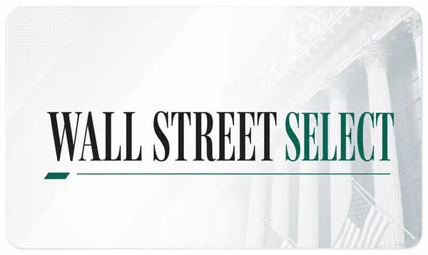 Wall Street Select logo over New York Stock Exchange facade