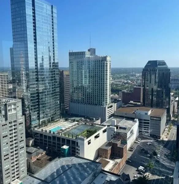 View of the downtown Nashville skyline from Opus Virtual Office at 611 Commerce Street, Nashville, TN.