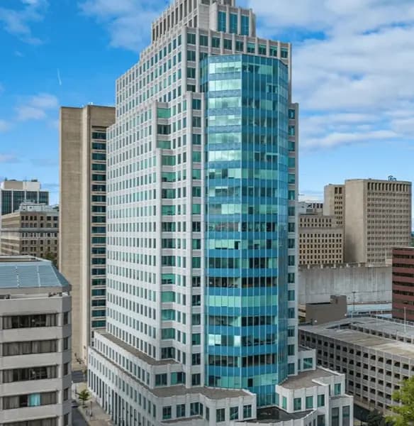 Exterior view of the modern office building at 1201 North Market Street, Wilmington, Delaware, home to Opus Virtual Office.