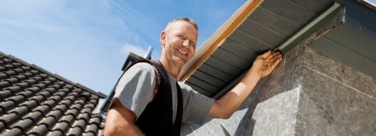 happy roofer with a virtual office