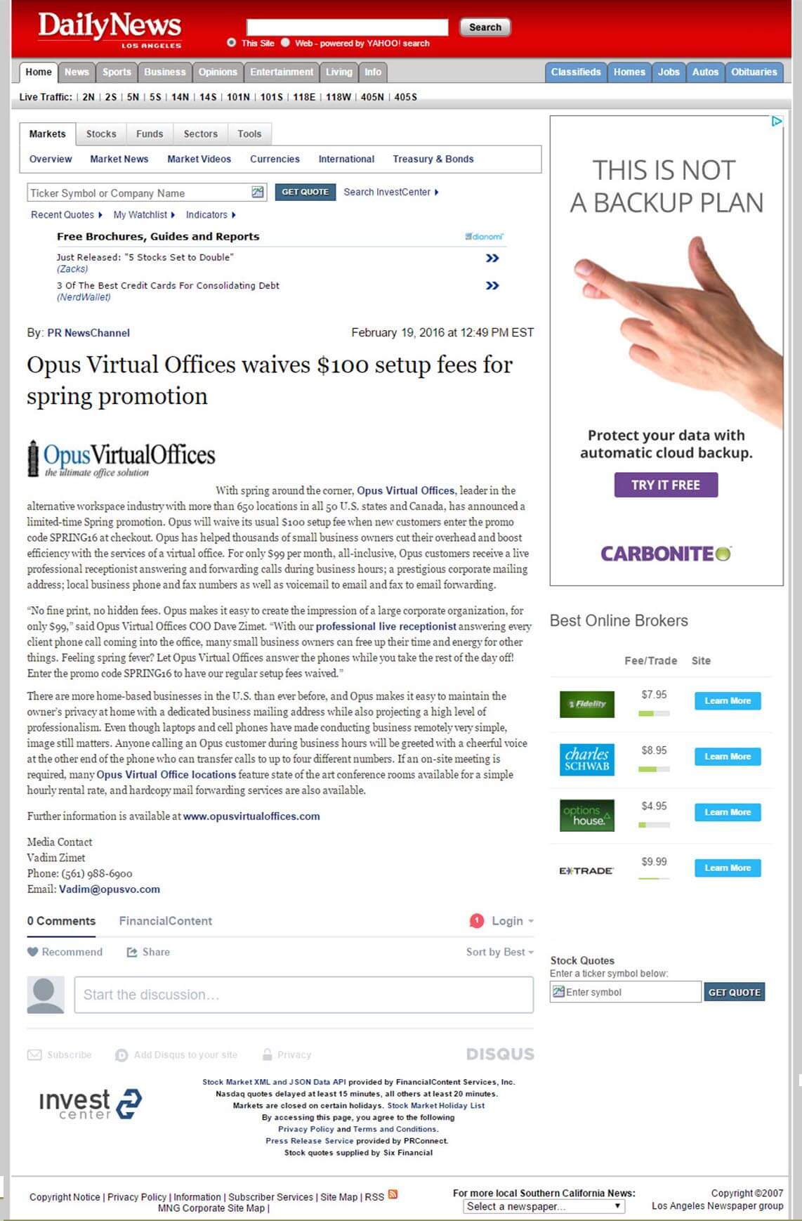 Opus Virtual Offices Waives $100 Setup Fees For Spring Promotion