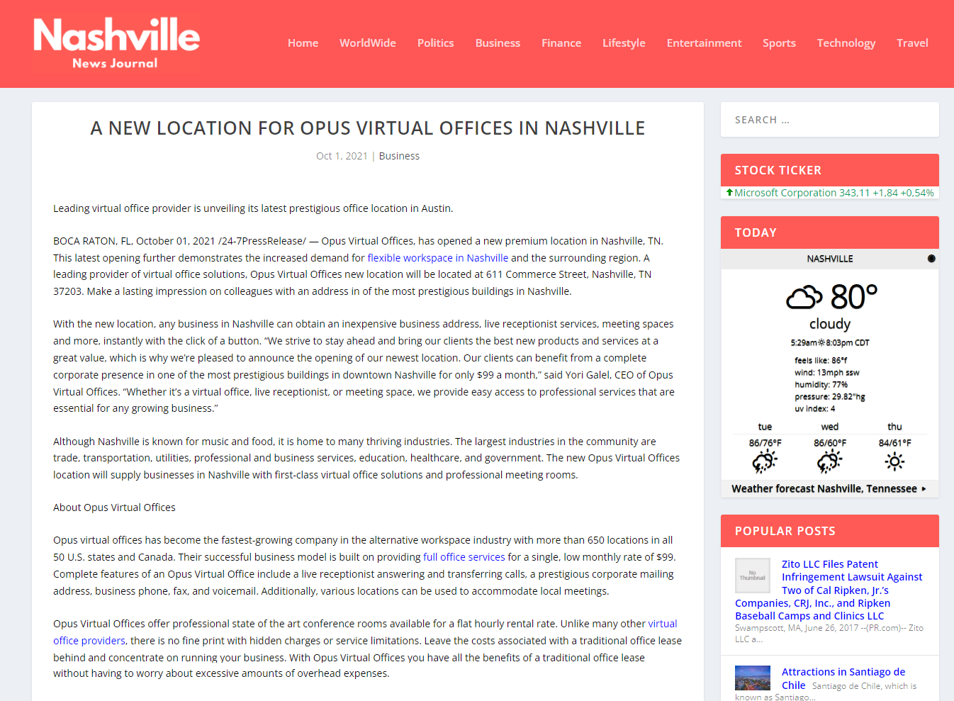 A New Location for Opus Virtual Offices in Nashville