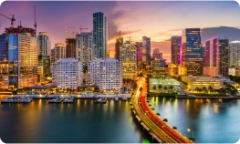 FirstBank building at 848 Brickell Avenue in Miami, where Opus Virtual Office is located.