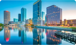 Exterior view of the virtual office building at 401 E Jackson St, Tampa, FL.