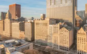 Chicago downtown area with prestigious business addresses