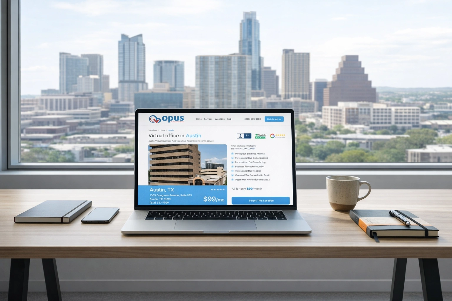 Best Virtual Office in Austin (2026 Guide) - Opus Virtual Offices
