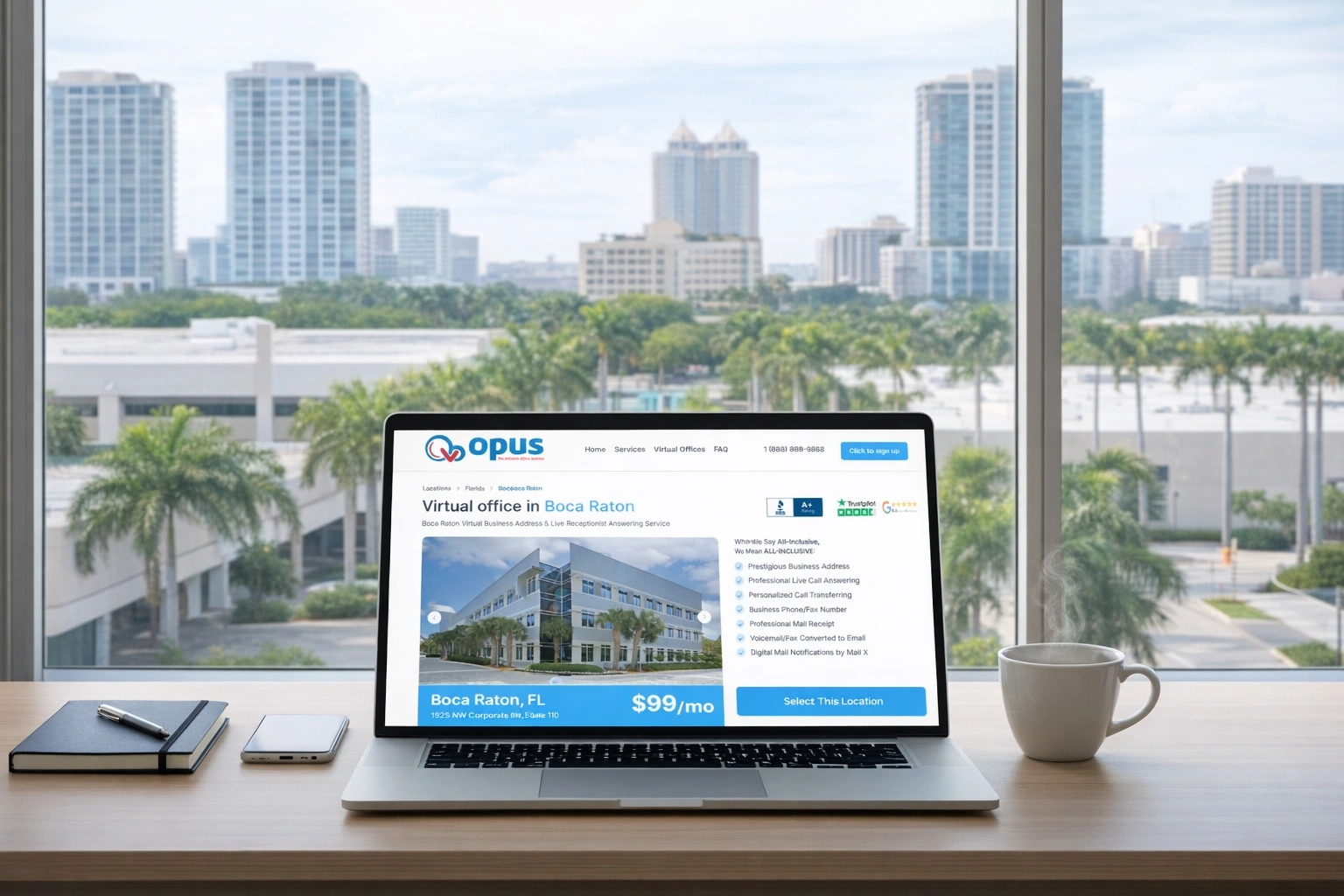 Best Virtual Office in Boca Raton (2026 Guide) - Opus Virtual Offices